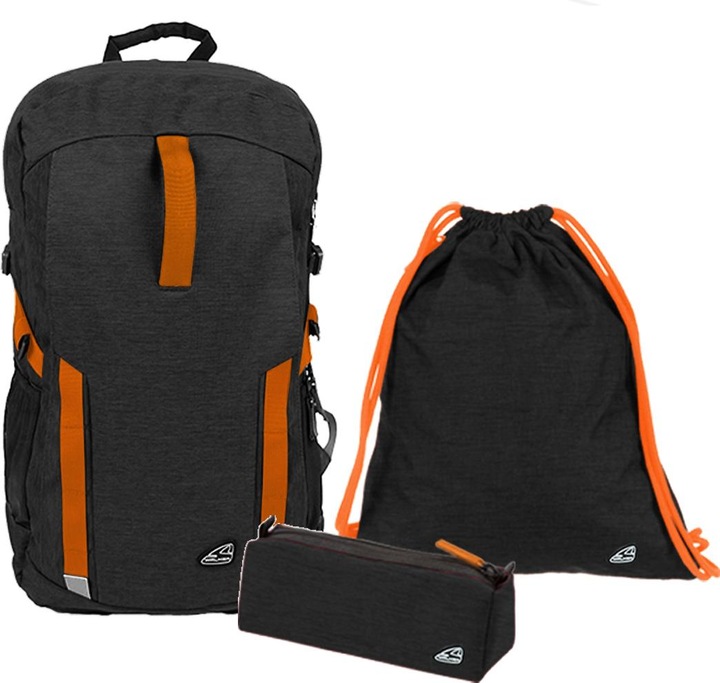 Actual product image Walker School backpack synthetic fibre black/orange