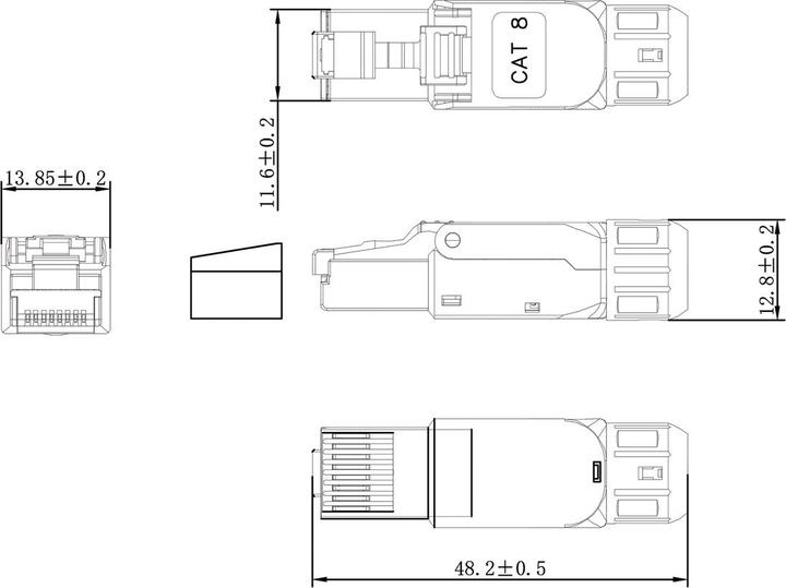 Produktbild Value Feldkonfektionierbarer RJ-45-Stecker Kat.8 (Class I) (Netzwerkkabel Stecker)