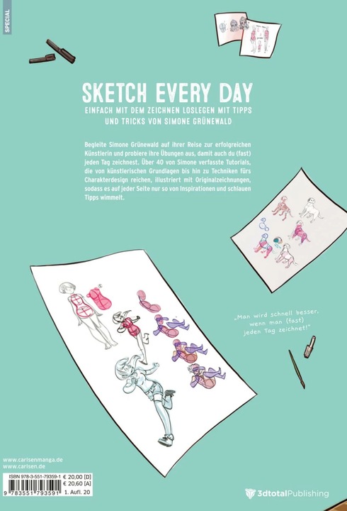 Actual product image Sketch Every Day (German, Simone Grünewald, 2020)