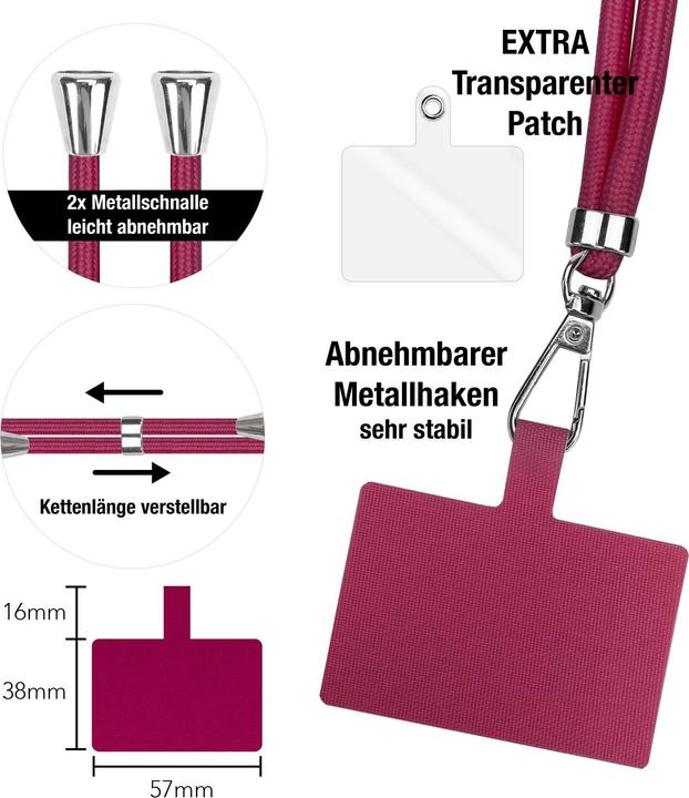 Produktbild Nalia Universal Handykette zum Umhängen mit Pad