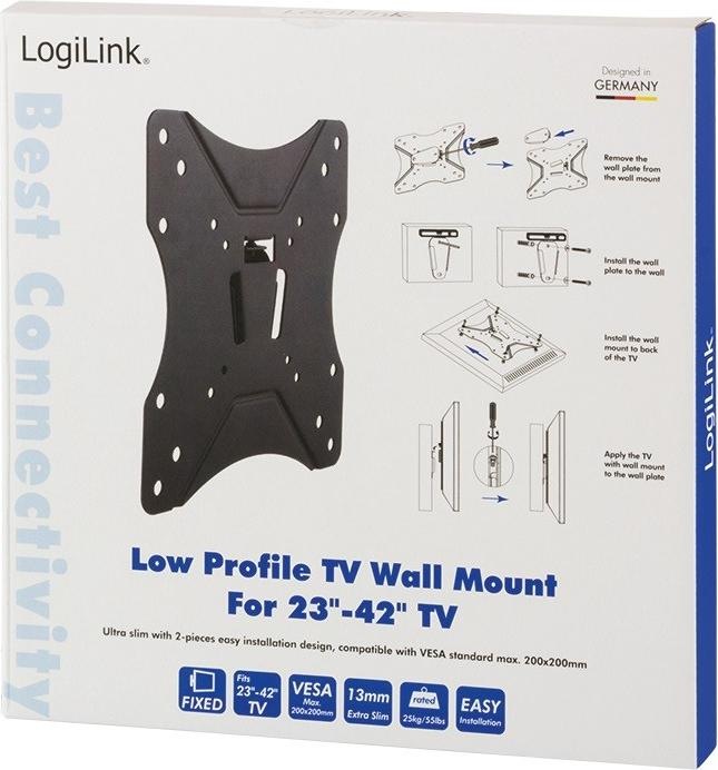 Image du produit LogiLink Support mural pour TV (Mur, 42", 25 kg)