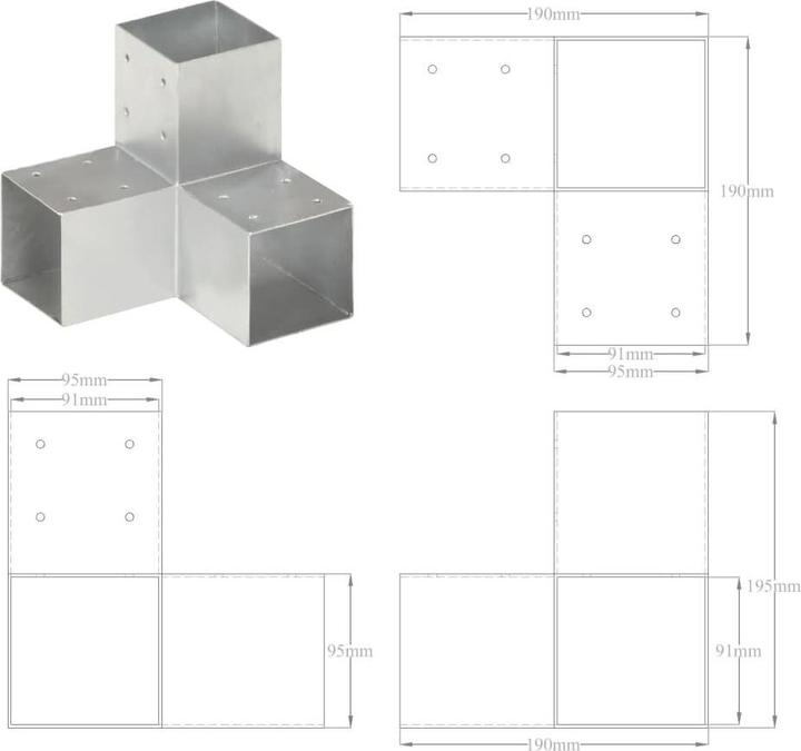 Produktbild vidaXL Pfostenverbinder