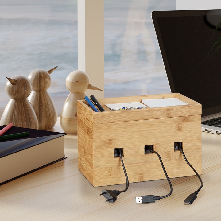 Actual product image Relaxdays Bamboo (Cable hole, 25.50 cm)