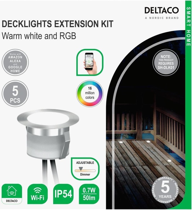 Produktbild Deltaco Terrassenbeleuchtung (50 lm, IP54)