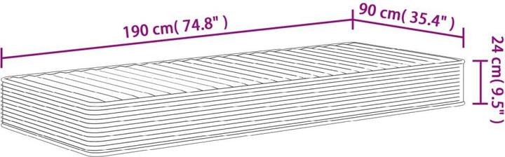 Produktbild vidaXL Schaumstoffmatratze (Schaumstoffkern, 90 x 190 cm)