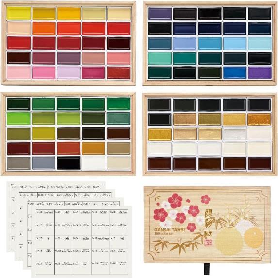 Actual product image Kuretake Aquarellset Gansai Tambi 100er (Multicoloured)