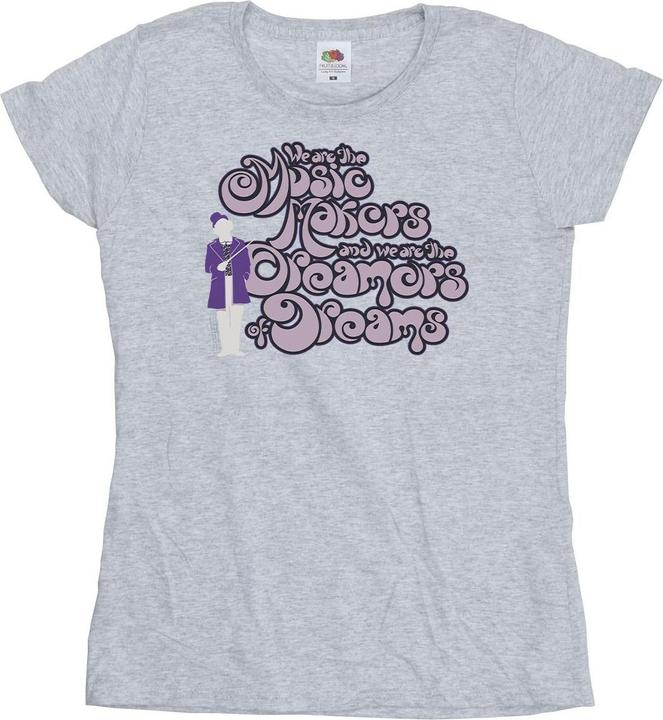 Actual product image Willy Wonka & the Chocolate Factory Womens/Ladies Dreamers Text Cotton T-Shirt (XXL)