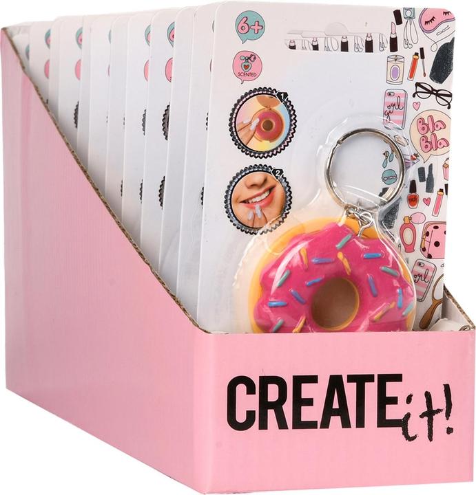 Actual product image Create It! Make it. Keychain donut with lip balm