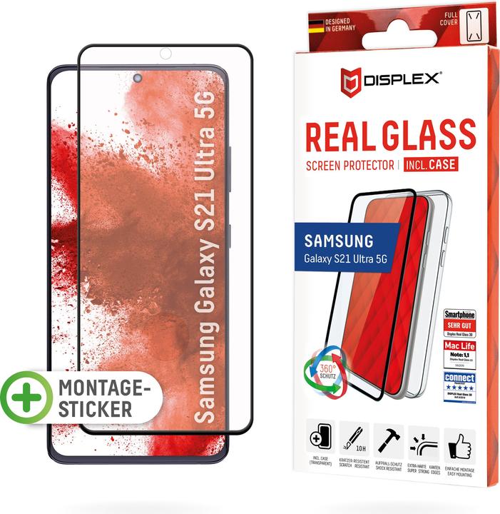 Produktbild Displex Real Glass, Full Cover Panzerglas (1 Stück, Samsung Galaxy S21 Ultra)