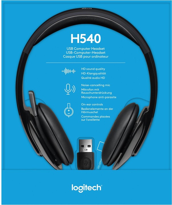 Actual product image Logitech H540 USB Computer Headset (Cable, USB-A)