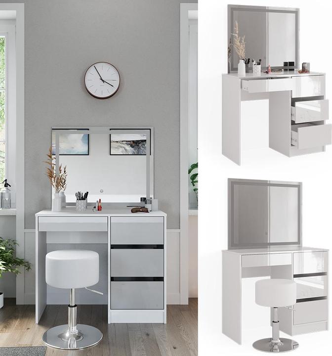 Image du produit Vicco Sherry avec miroir LED et tabouret (90 x 75 x 40 cm)