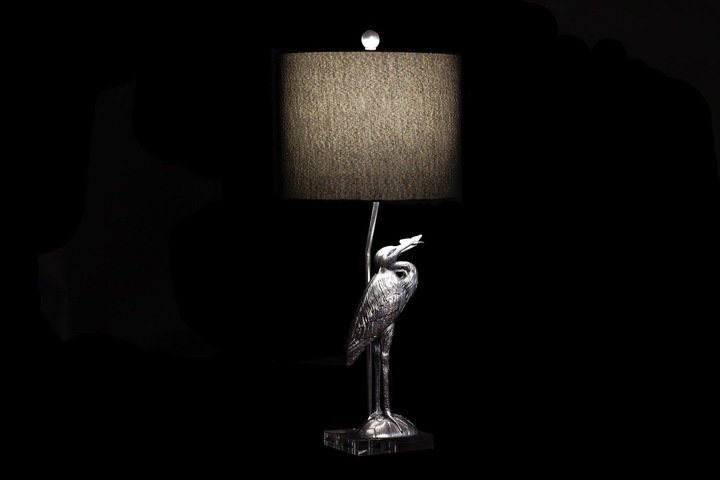 Actual product image DKD Home Decor Desk lamp Black Silver Polyester Acrylic Resin 220 V 60 W (33 x 33 x 74 cm)
