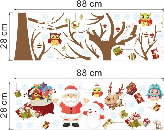 Immagine prodotto Cover-Discount Wall Sticker Tattoo Sticker Albero di Natale e Babbo Natale (80 x 88 cm)