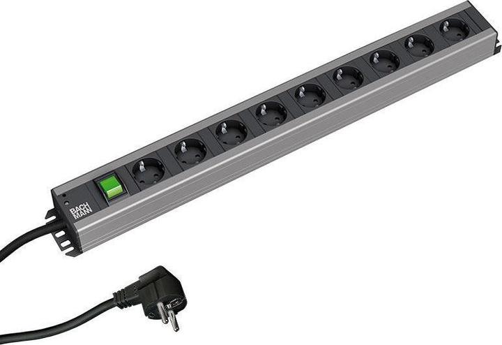 Actual product image Bachmann HANDWERKER power strip, 9-way, with switch (9 x, CEE 7/3, 2 m)