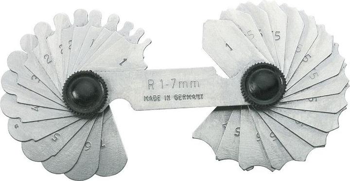 Actual product image Dönges Radius template set, measuring range 15.5 - 25.0 mm, number of sheets 15 pcs.