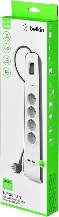 Produktbild Belkin BSV401VF2M (4x, CEE 7/3, USB-A, 2 m)