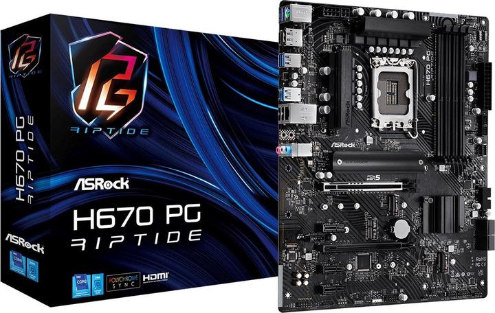 Produktbild AsRock MB H670 PG Riptide 1700 (LGA 1700, Intel H670, ATX)