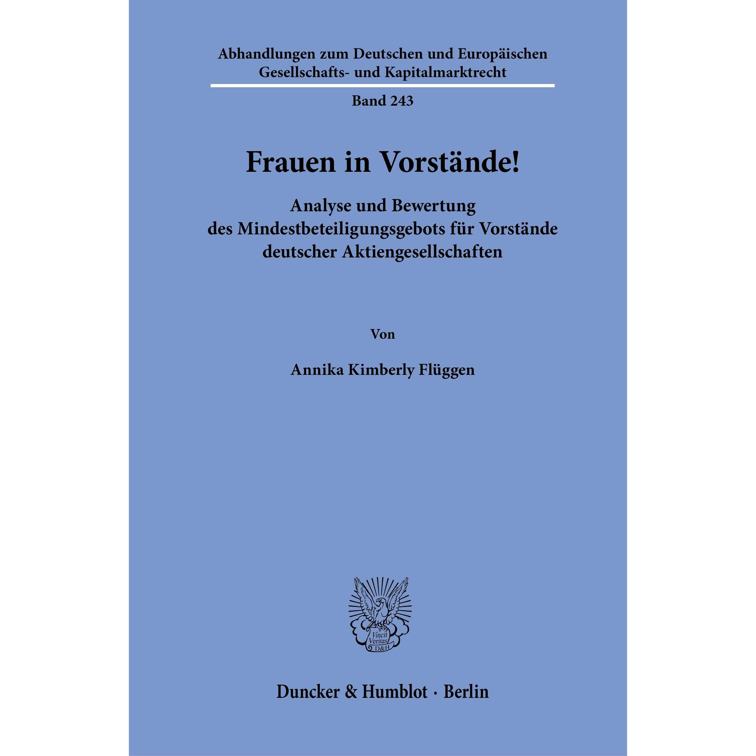 Frauen in Vorstände!, Fachbücher von Annika Kimberly Flüggen