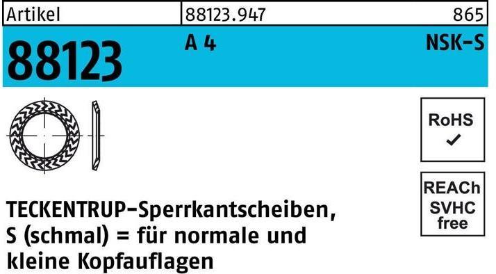Teckentrup Rondelle de blocage R 88123 NSK-S 12 A 4