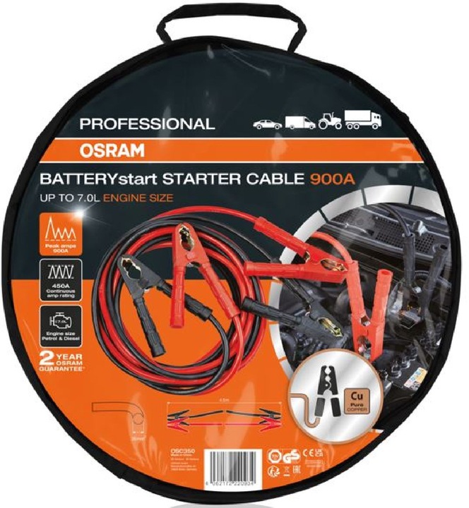 Produktbild Osram Professionelles Starthilfekabel OSC250 900A (900 A, 900000 mAh)