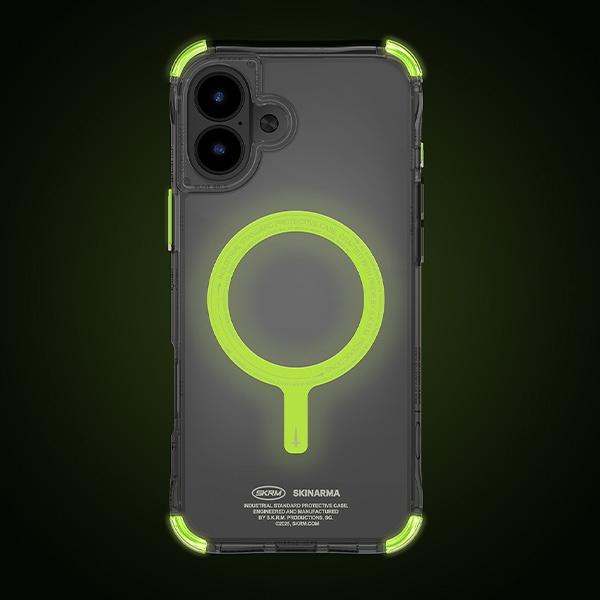 Image du produit Skinarma case Saido iPhone 16 Plus 6.7" Magnetic Charging green (niteglow) (Apple iPhone 16 Plus)
