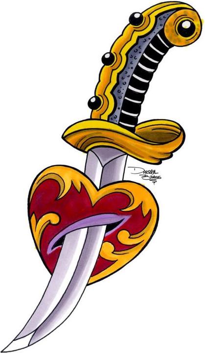 Immagine prodotto Miami Ink Spada con cuore (19 x 30 cm)