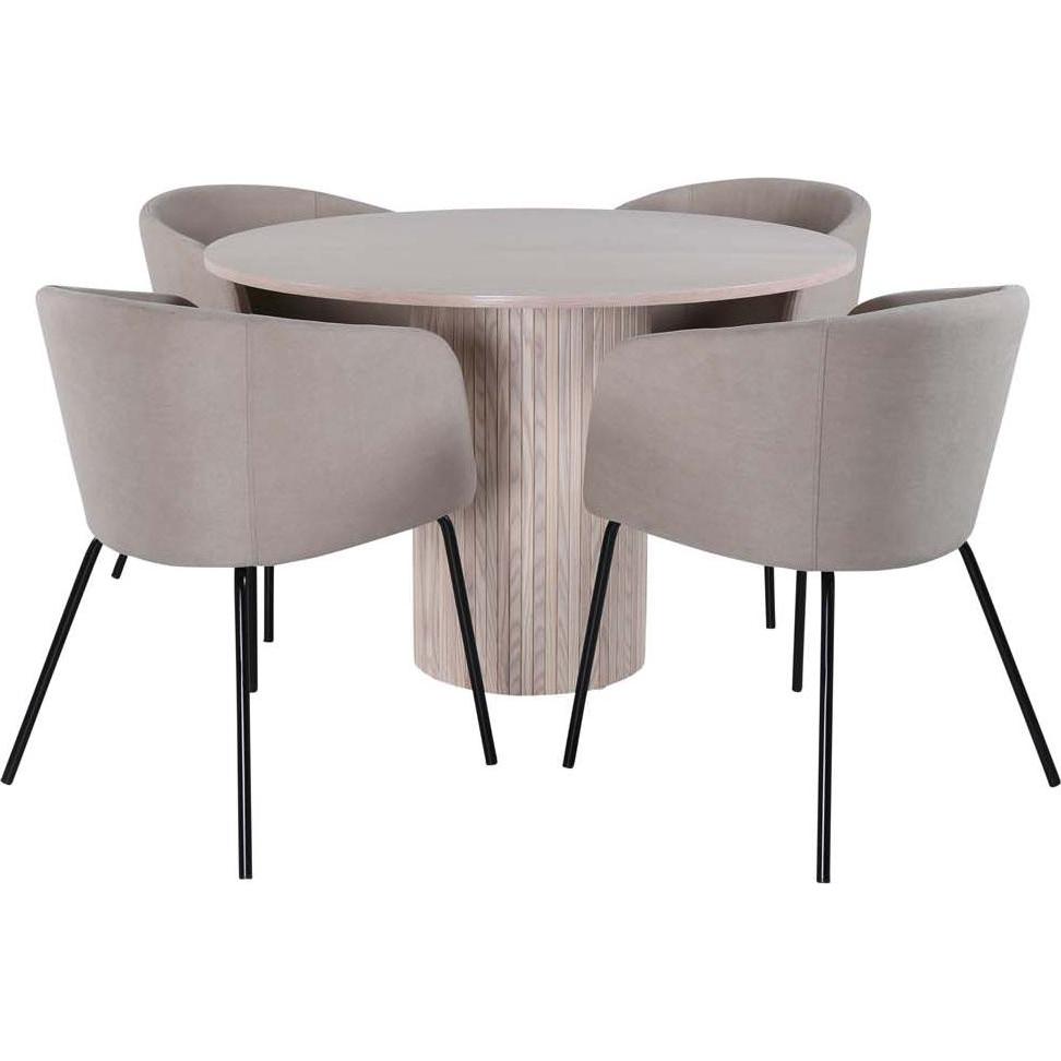 Ebuy24, Esstisch, Essgruppe Bianca 2 (5-teilig) (110 x 75 x 110 cm)