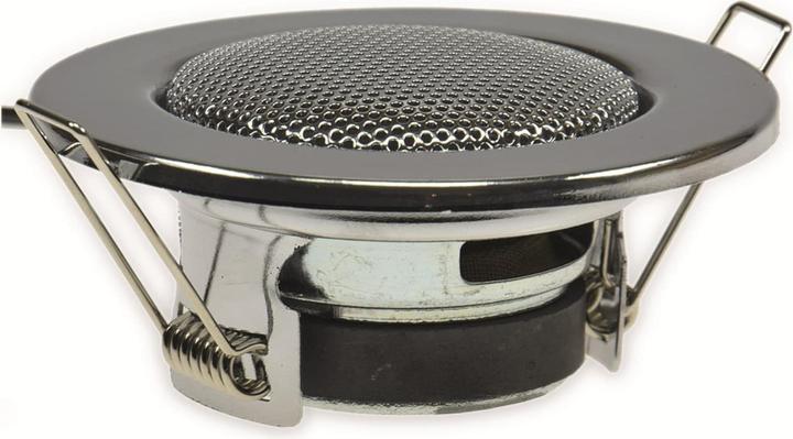 Produktbild König Design Decken Einbaulautsprecher "Mini" Halogen Look Ø 8 cm Einbau 6 cm chrom (1 Stk.)