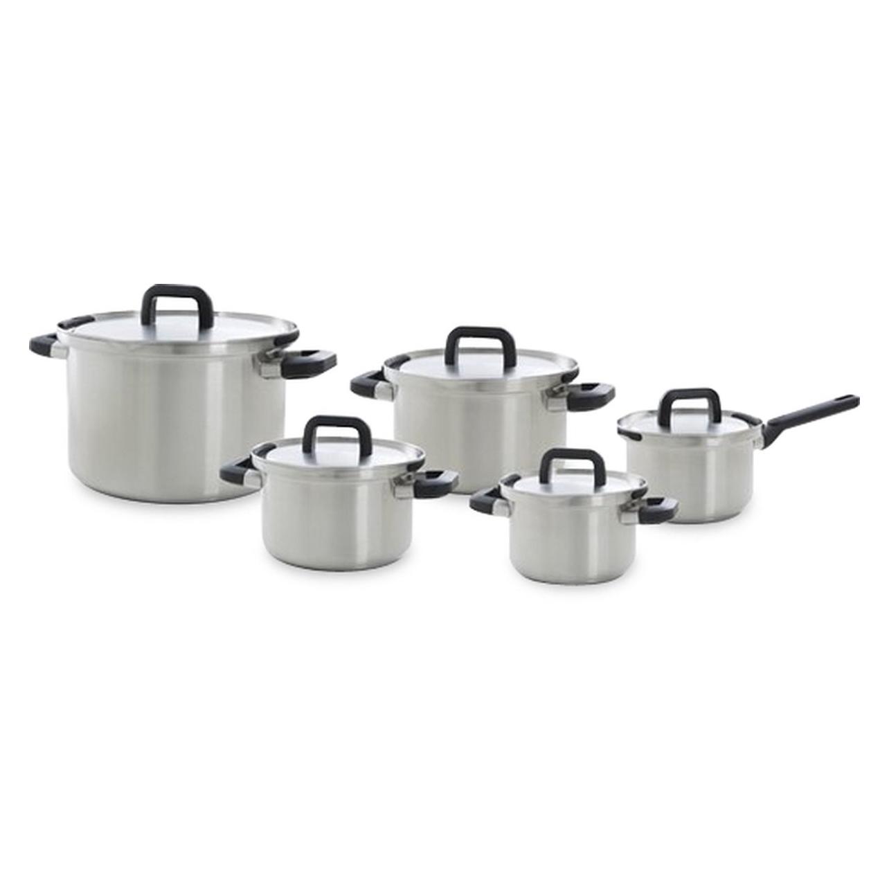 Bk Flow Cool 5-delige Kookset 5-Delig (B9920015), Pan + Steelpan, Zilver
