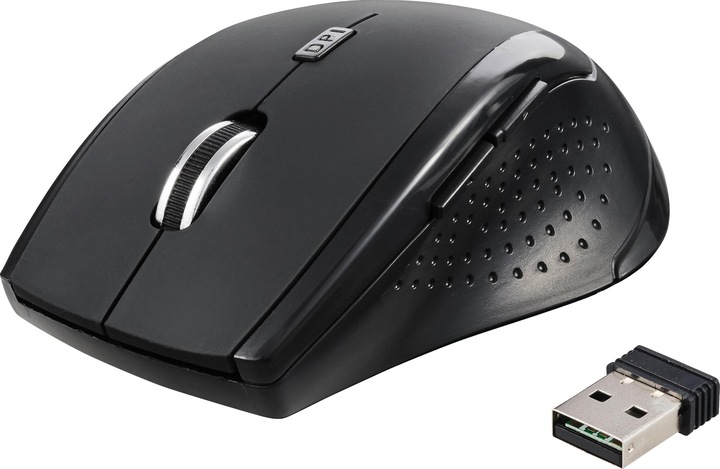 Actual product image Renkforce RF-WM-210 Mouse Wireless Optical Black 6 buttons 1600 dpi Ergonomic