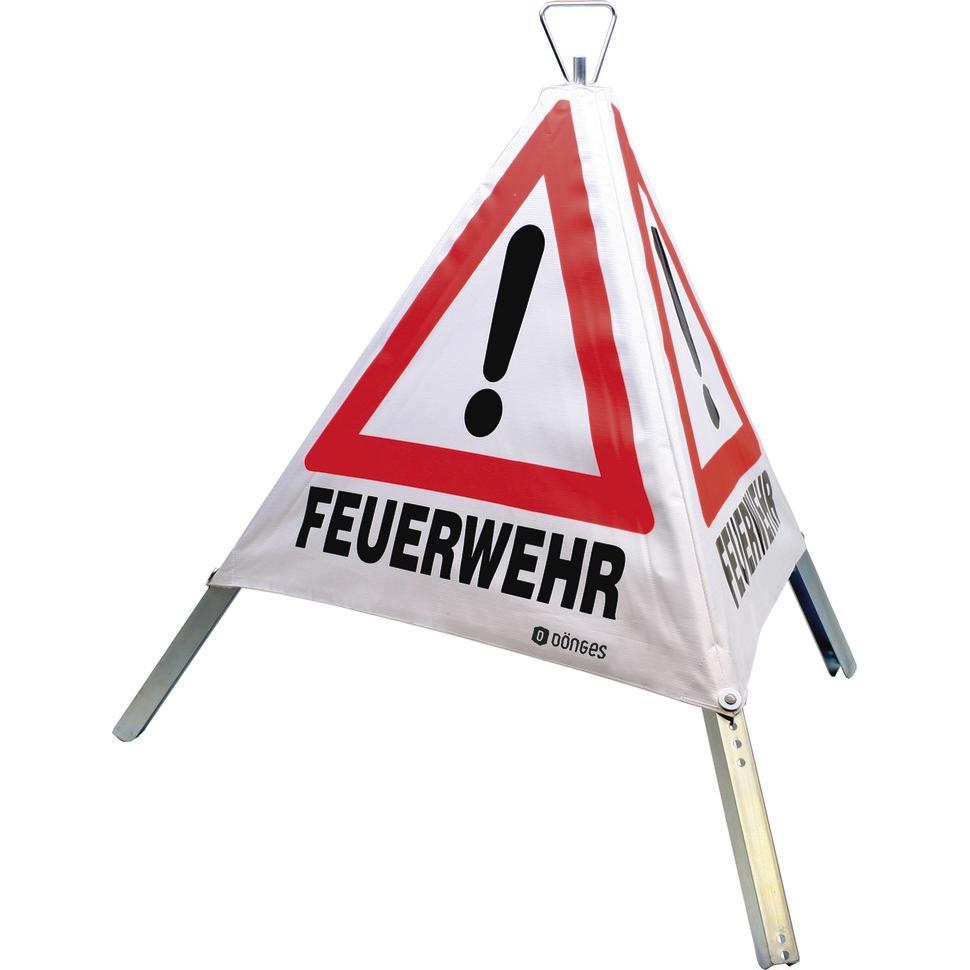 Dönges, Sicherheitskennzeichnung, Faltsignal, 900 mm, Tagesleuchtfarbe, Feuerwehr, Unfall, Ölunfall