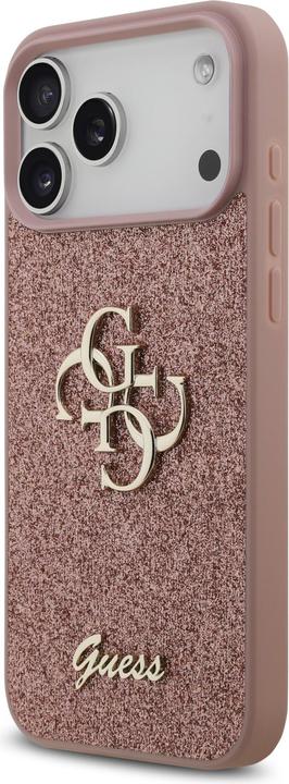 Immagine prodotto Guess Back panel cover Apple iPhone 17 Pro Max PU Fixed Glitter 4G Metal Logo Case Pink (Apple iPhone 17 Pro Max)