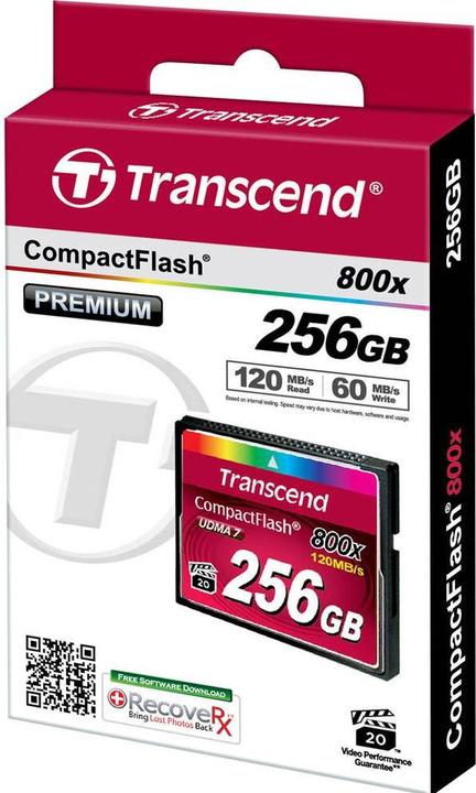 Produktbild Transcend CF Card 256GB MLC 800x R: 120M (256 GB, CF)