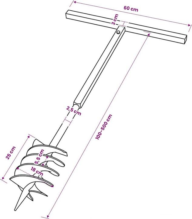 Actual product image vidaXL Erdbohrer (180 mm)