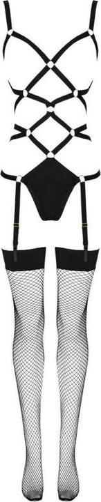 Produktbild LivCo Corsetti Fashion THIARA LC 20213 SET BODY + STRÜMPFE SCHWARZ L/XL (L, XL)