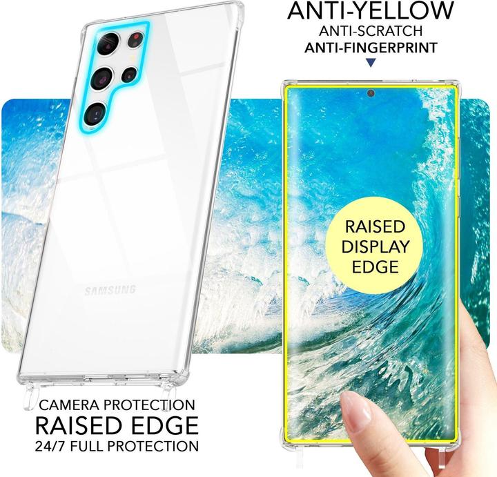 Image du produit Nalia Étui hybride clair avec chaîne à porter autour du cou