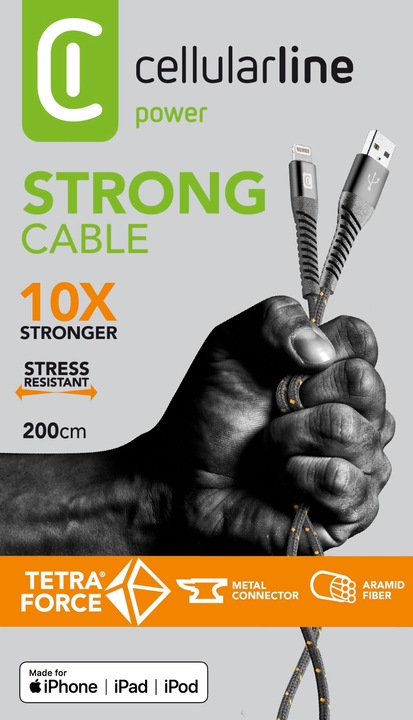 Actual product image Cellularline Extreme Cable XL (2 m, USB 2.0)