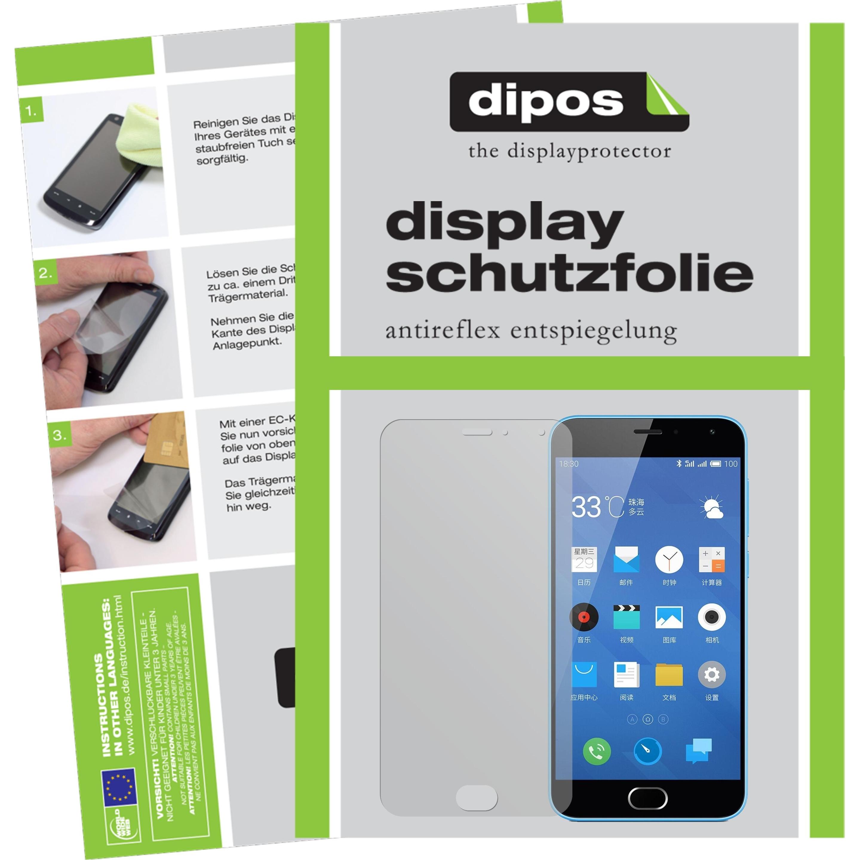 Dipos Displayschutzfolie Antireflex (6 Stück, Meizu M2 Note), Smartphone Schutzfolie, Transparent