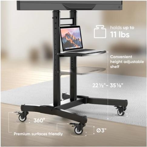 Immagine prodotto Onkron TV SET ACC MOBILE STAND/50-90"/BLACK TS1891-B (100 kg, 50" - 90")