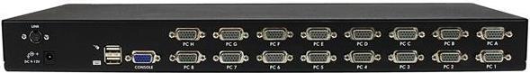 Produktbild StarTech 16 Port 1HE USB VGA KVM Switch mit OSD zur Rack-Montage - 16-fach Rackmount KVM Umschalter - Schwarz