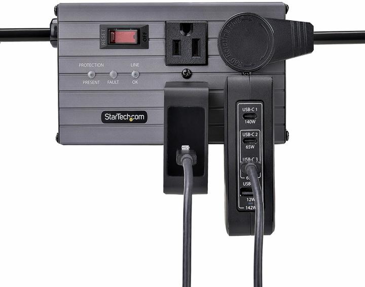 Produktbild StarTech .com 3114GCU-WALL-CHARGER, Drinnen, AC, 28 V, Schwarz (140 W, 4 Ports)