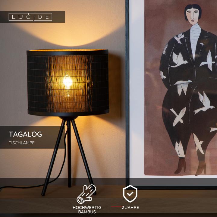 Actual product image Lucide TAGALOG - Table Lamp - Ø 26 cm - 1xE27 - Black 21529/26/30 (E27)