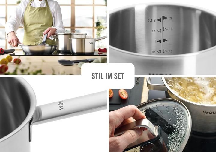 Actual product image Woll 10-Piece Induction-Compatible Dishwasher-Safe Cookware Set (Frying pan, Pot, Stainless steel)