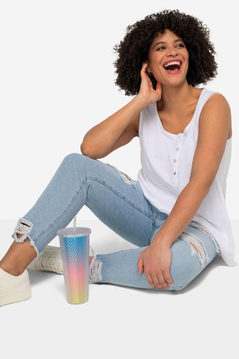 Immagine prodotto Angel of Style Mom-Jeans, Destroy-Effekte, Fransensaum, 5-Pocket (58)