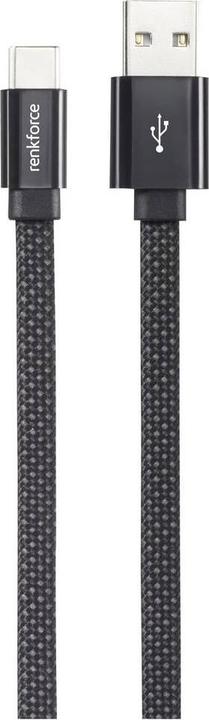 Actual product image Renkforce USB-A USB-C flat cable with magnetic winding, 1.5 M, length (1.50 m, USB 2.0, 15 W)