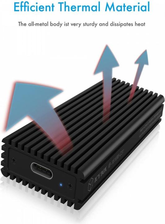 Actual product image Icy Box ext. M.2 NVMe Gehäuse IB-1816M-C31 (M.2 2230, M.2 2242, M.2 2260, M.2 2280)