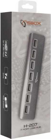 Actual product image Sbox 7 Port USB HUB H-207 (USB-A, 7 ports)
