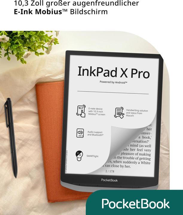 Actual product image PocketBook InkPad X Pro DACH-Version (10.30", 32 GB, Mist Grey)