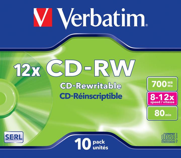 Image du produit Verbatim CD-RW, 700MB, 12x, paquet de 10 (10 x)