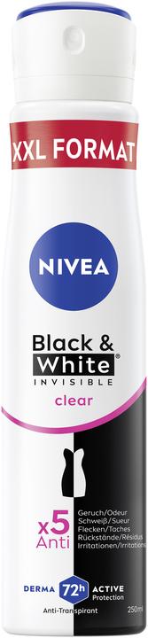 Actual product image NIVEA Black & White Invisible Clear Spray XXL (Spray, 250 ml)